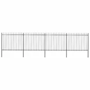 Vrtna ograda s vrhom koplja Celik 714,5 x 150 cm Crna
