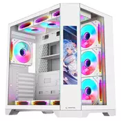 Rampage računalno kućište - NOVA (bijelo; staklo; ATX; 9,17 TFT zaslon, 7x120 mm RGB ventilatora, 1xUSB 3.0 + 1xUSB 2.0) 42672