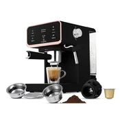 Digitalni ročični kavni aparat 3 v 1 s penilnikom mleka Black Rose 950W 55918