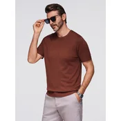 Ombre Cotton T-shirt with print on chest and back - dark beige