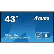 IIYAMA LH4360UHS-B1AG 43inch 3840x2160 UHD VA panel Haze 25perc 500cd/m Landscape and Portrait Wallmount Included