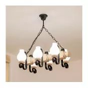 Brilagi - Luster na lancu RUSTIC 6xE14/40W/230V hrast