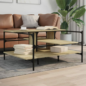 shumee Klubska mizica sonoma hrast 100x100x48,5 cm inženirski les