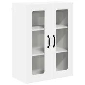 Vidaxl Stenski stekleni omarica LUCCA Bela 60 x 31 x 80 cm