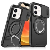 Maska za telefon iPhone 12/12 Pro CAMSHIELD RING STAND, Crna