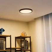 Lindby Smart LED stropna svetilka Pravin, O 30 cm, CCT, črna - Dnevna soba/jedilnica - Sodobni - mat črna, bela - Plastika
