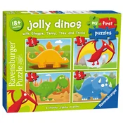 Ravensburger Moja prva sestavljanka Happy Dinosaurs 4v1 (2,3,4,5 kosov)