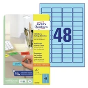 AVERY ZWECKFORM etikete za označevanje, odstranljive modre 45,7 x 21,2 mm - L6039-20
