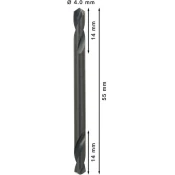 Dvostranski sveder PRO Metal HSS-G, 4 x 14 x 55 mm, 10 kosov