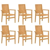 Vidaxl Vrtni stoli 6 kosov 56,5x57,5x91 cm trdna tikovina