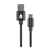 Kabel Spartan Gear – Type C USB 2.0, 2m, crni