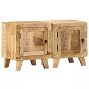 Vidaxl vidaXL Nočna omarica 2 kosa 40x32x46 cm masiven, surov mangov les