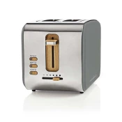 Nedis Toaster | Serija Soft Touch | 2 rezini | Stopnja rjavosti: 6 | Funkcija odmrzovanja | siva