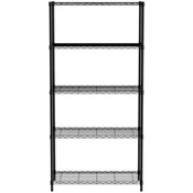Hendi Pritrjen regal za shranjevanje s 5 policami, črn, 91x45x183 cm - 812990