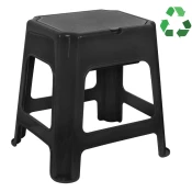 Kopalniški stolček s shranjevanjem, črn - Črna - 420x425x365 mm - Aqualine - 24 - Plastika - Sedež za prho/kopalniški stolček - Kvadratni - 420 - 425 - 365 - 120 - 14