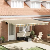 vidaXL vidaXL Ročna retraktibilna terasa Zeleno in Rumeno 450x350 cm, vidaXL Zamenjava tkanine za teraso 4.5x3.5 m Zeleno in Rumeno, (22146244)