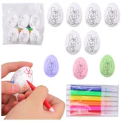 slomart LEAN TOYS Komplet 6 velikonočnih jajc za barvanje (Zajec)