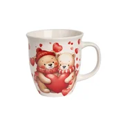 Duo Porcelanasta skodelica XXL 650 ml - Medvedki zaljubljeni v srca Valentinovo darilo