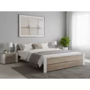 Ljubki dom Postelja IKAROS DOUBLE 180 x 200 cm, bela/hrast sonoma Posteljno dno: Brez posteljnega dna, Vzmetnica: Brez vzmetnice