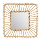 OGLEDALO 40x40cm Leoini kvadrat RATAN in VRBA