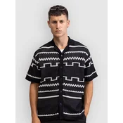 Redefined Rebel RREduardo Knit Boxy Fit Shirt black aztec