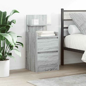 Nocni ormaric s 2 ladice siva sonoma 38x34x80 cm