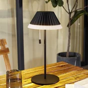 Lindby LED namizna svetilka Ilvi, črna, aluminij, O 17,5 cm - Dnevna soba/jedilnica - Sodobni - črna, bela