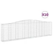 Lucne gabionske košare 10kom 400x30x100/120cm pocincano željezo