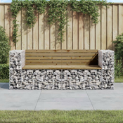 Greatstore Vrtna gabionska klop 184x71x65,5 cm impregnirana borovina