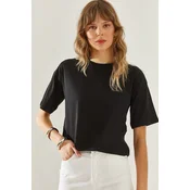 Bianco Lucci Womens Crew Neck Short Sleeve Basic T-Shirt
