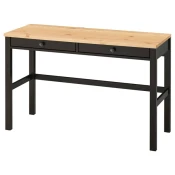 HEMNES Radni sto s 2 fioke, crno-smeda/svetlosmeda, 120x47 cm