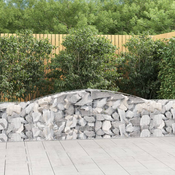 Greatstore Obokana gabionska košara 4 kosi 400x30x60/80cm pocinkano železo