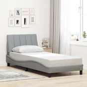 shumee vidaXL Posteljni okvir brez vzmetnice svetlo siv 80x200 cm oblazinjen s blagom