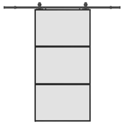 vidaXL vidaXL Drsna vrata z opremo črna 102,5x205 cm kaljeno steklo, (21749499)