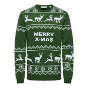 Only & Sons Pulover ONSXmas  zelena / bela