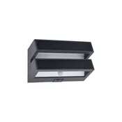 Lutec LED solarna zidna svjetiljka BARLO, senzor pokreta, tamno siva, 8.2W, 4000K, IP54