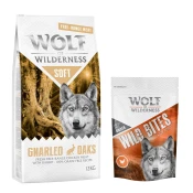 12 kg suhe hrane Wolf of Wilderness + Snack gratis! - piščanec proste reje & zajec + Wide Acres - piščanec (monoprotein)