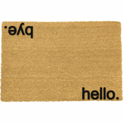 Crna mat prirodni kokosove Artsy Doormats Hello Bye, 40 x 60 cm