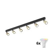 LED RGBW zatemnjevalna točkovna svetilka TOP 6xGU10/6,5W/230V 2700-6500K črna/zlata