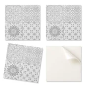 shumee Paket PVC vinilnih ploščic z geometrijskimi in cvetličnimi vzorci 20x20x20 cm