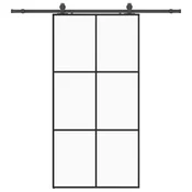 vidaXL vidaXL Drsna vrata z opremo črna 102x205 cm ESG steklo, (21749560)