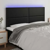 Vidaxl vidaXL Vzglavje za posteljo črno 180x5x118/128 cm umetno usnje