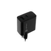 Univerzalni polnilec USB Natec RIBERA GaN 45W, 1X USB-A, 1X USB-C, črn