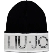 Liu Jo  BEANIE C/BLOCK LOGO 2F5011 M0300  Črna
