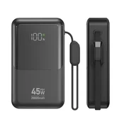 Mobilni USB punjač MAXMOBILE Power Bank PB076001, 45W, 20000mAh USB, 2xUSB-C, crni