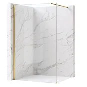 Stena za prhanje Rea Flexi Transparent/Brush Gold 110