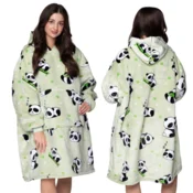 shumee ODEJICA Z MAJICO Velika topla debela ODEJICA Z MAJICO 2v1 XXL PANDA Furry [UB-KB-WZ-3]