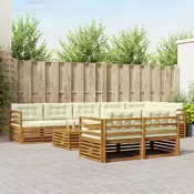 Set vanjskih sofa 9 kom. Prirodna i krem