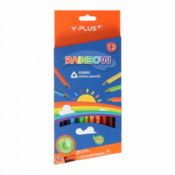 Olovke u boji Y-Plus Rainbow - Jumbo Pastel, 12 boja, sa šiljilom
