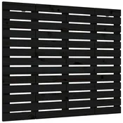 Vidaxl Stensko posteljno vzglavje črno 96x3x91,5 cm trdna borovina